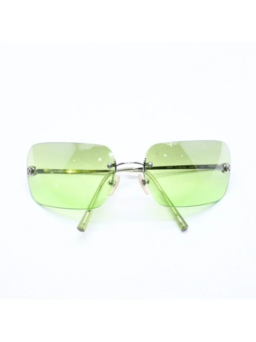 Chanel Rimless Sunglasses Eyewear CC Logo Green